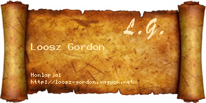 Loosz Gordon névjegykártya
